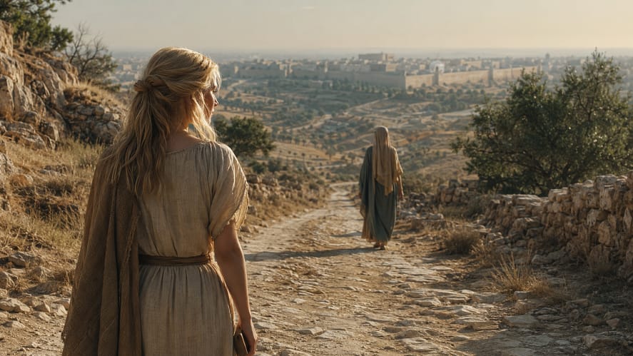 Alice on her way to Jerusalem in The Maker's Daughter